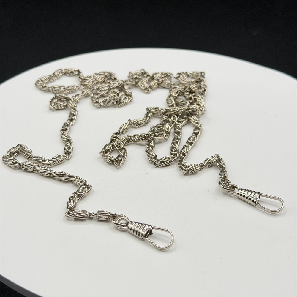 Silver Tone Spiral Link Eyeglass Chain Lanyard Glasses Holder Boho Statement